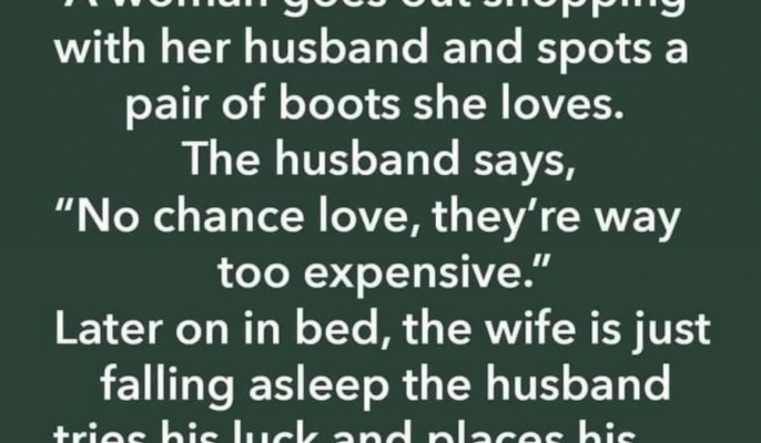 A woman goes out shopping with her husband