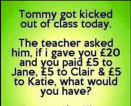 Tommy Got kicked out of class today…